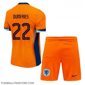 Niederlande Denzel Dumfries #22 Replik Heimtrikot Kinder EM 2024 Kurzarm (+ Kurze Hosen)
